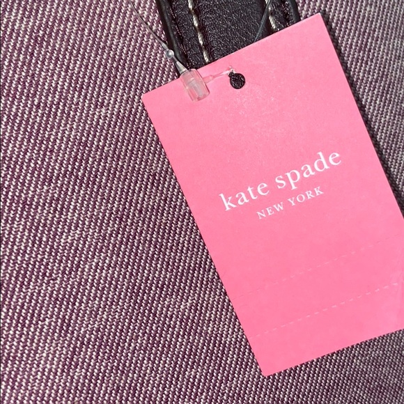 NWT KATE SPADE tote in leather & canvas - Picture 4 of 8